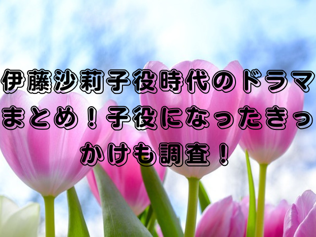 伊藤沙莉子役時代のドラマまとめ！子役になったきっかけも調査！