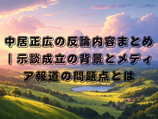 中居正広の反論内容まとめ｜示談成立の背景とメディア報道の問題点とは